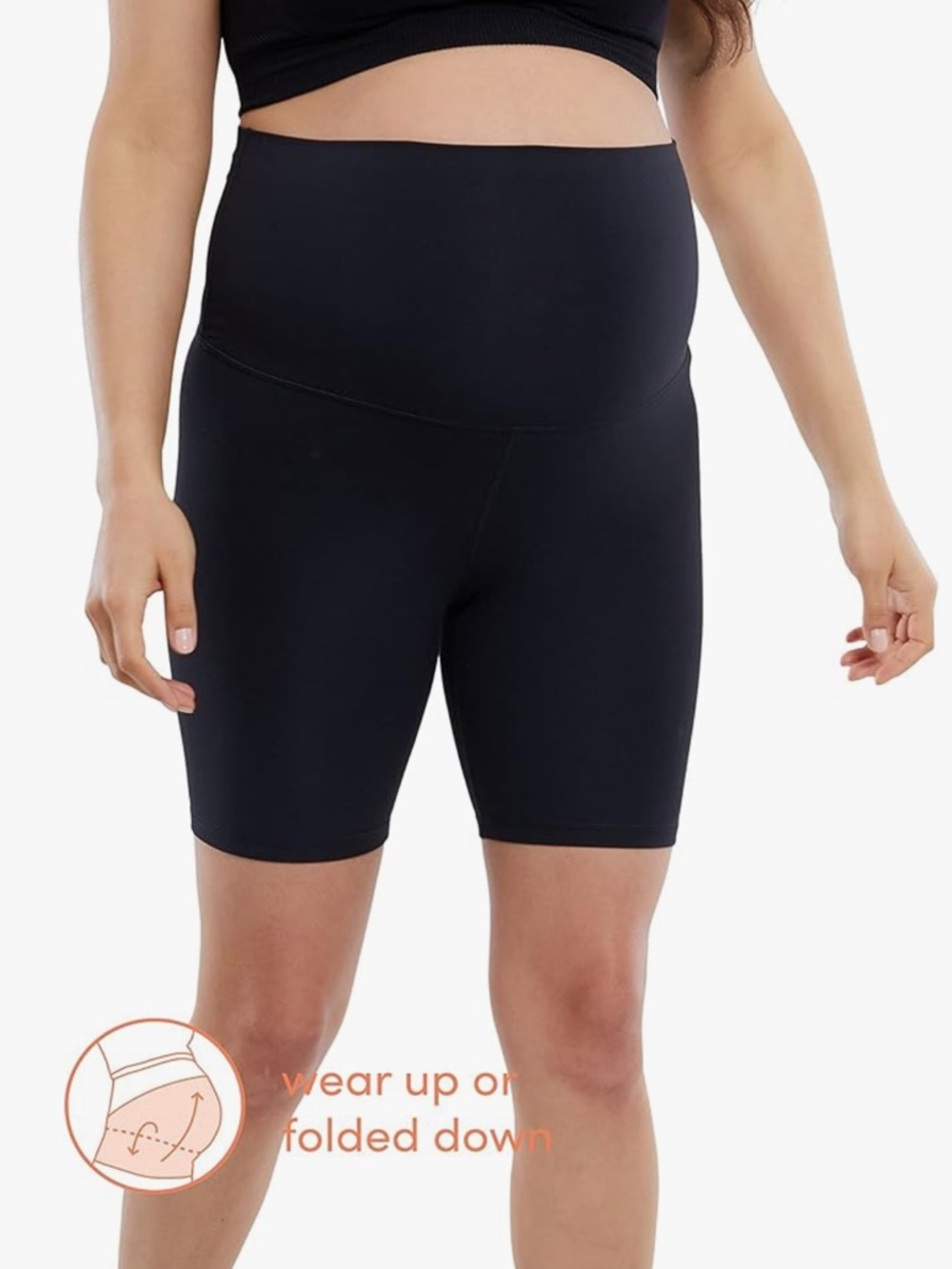 Ingrid & Isabel Maternity Active Bike Short with Fold Down Panel - Picture 2 of 8